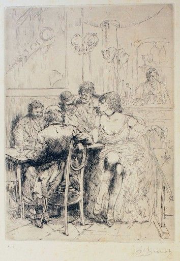 Auguste Brouet, French, etcher, book illustrator, Salon, Modern Art, Print, Etching