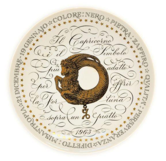 Capricorn - from Zodiac Plate Series by Piero Fornasetti - Design and Decorative Object