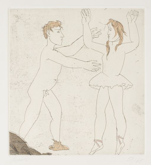 Step of Dance I is an original etching realized by Giacomo Manzù.