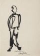 "Figure"  is an original drawing with oil painting on ivory-colorated paper by Anonymous Artist of XX Century.