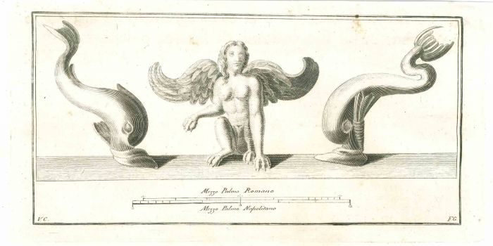 Ancient Roman Fish and Angel From Hercolaneum - Vincenzo Campana - Old Masters