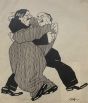 Men Embracing is an original artwork in China ink on ivory-colored paper realized by Anonymous Artist of 20th Century.