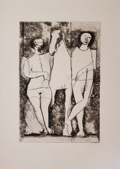 Marino Marini, Scenario, Etching, 1968, First selection, IV Plate, Propylaen, Berlin, 1973,  Modern Art Artwork
