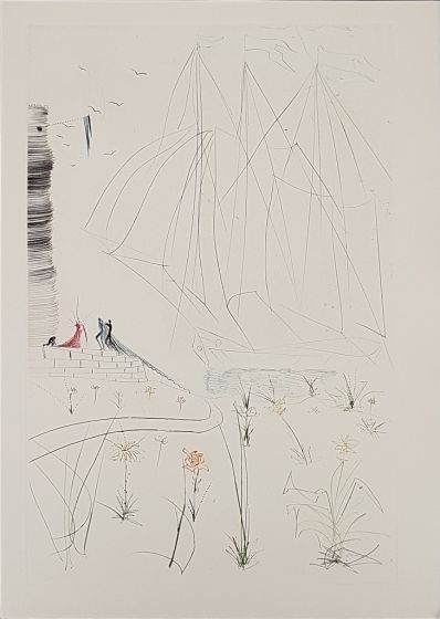 L'Arrivée d'Iseult, from "Tristan et Iseult", by Salvador Dalì, original print