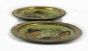 Pair of Painted Tin Coasters 