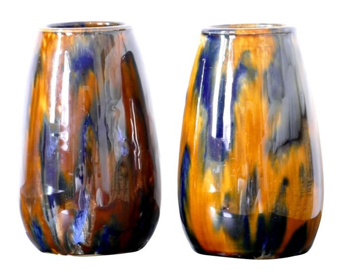 Pair Of Polychrome Vases - Decorative Objects