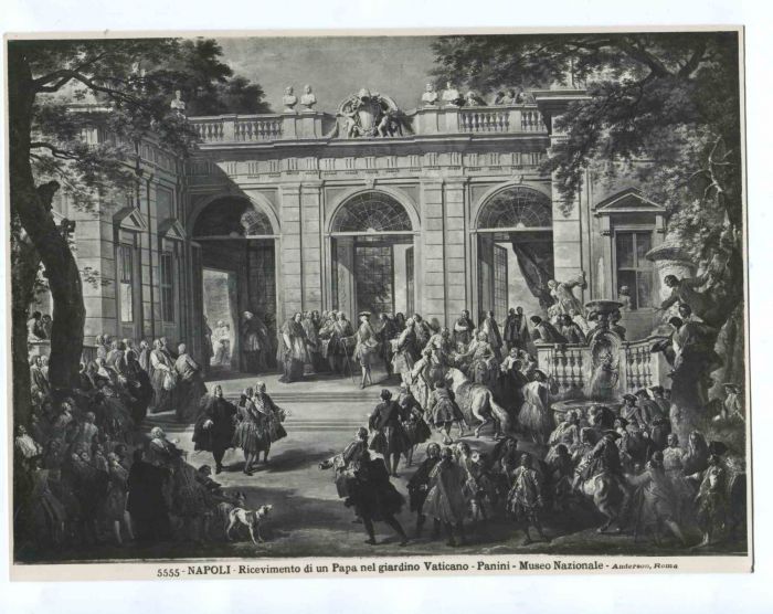 Pope's Reception - Vintage Photo Detail of National Museum in Naples