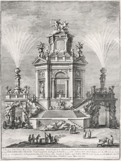 Giuseppe Vasi, Nobil'Edifizio a diporto in Luogo di Delizia, Etching, 1776.