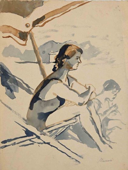 Mino Maccari - At the Beach - Modern Artwork