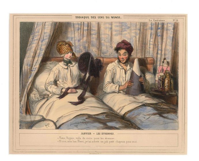 Zodiaque des gens du monde, Plate n. 13 by Paul Gavarni - Prints & Multiples