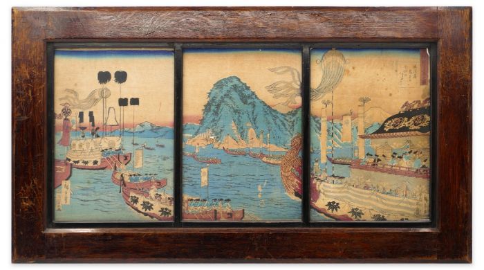 Naval Tryptic by Utagawa Hiroshige - Modern Artwork
