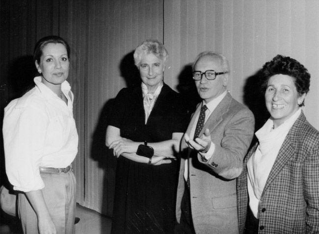 Catherine Spaak, Susanna Agnelli, Miriam Mafai and Arrigo Levi