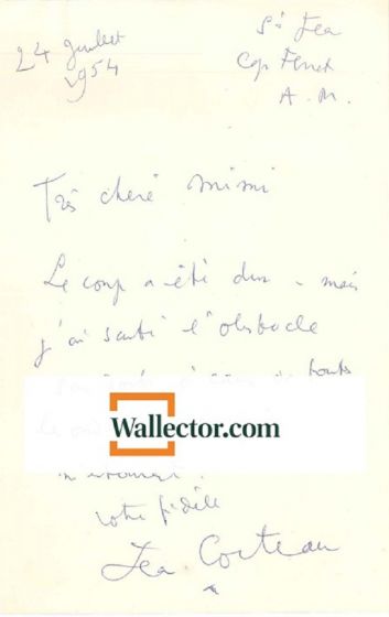 Confidential Letter by Jean Cocteau - Manuscript
