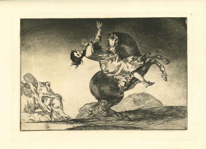  El caballo raptor- from Los Proverbios by  Francisco Goya - Old Master artwork