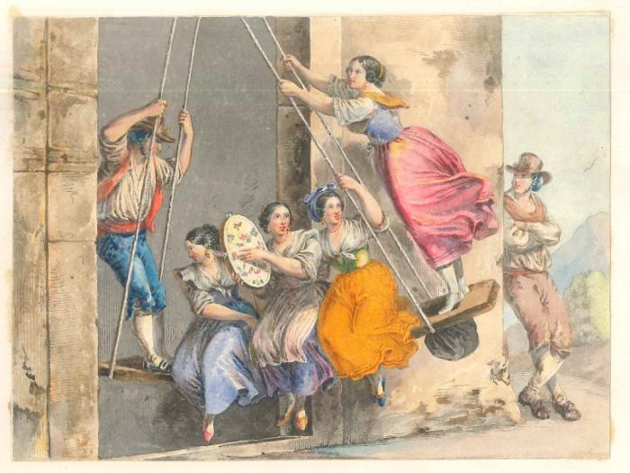 Genre Scenes by an Italian artist of XIX century - Old Masters Artwork