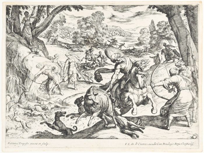 Hunting Scene by Antonio Tempesta - Modern Artwork