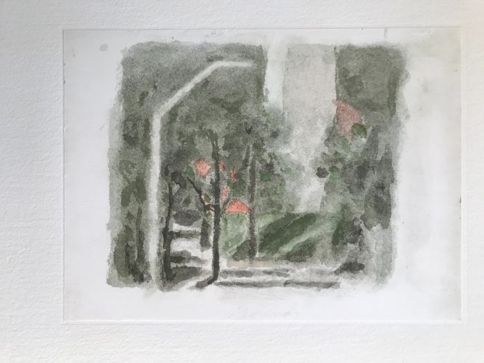 Landscape with a Red Spot by Giorgio Morandi - Contemporary Artwork