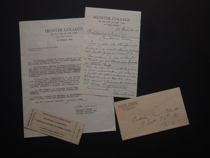 Vittorio Ceroni - Hunter College's Benefit Evening - Manuscript