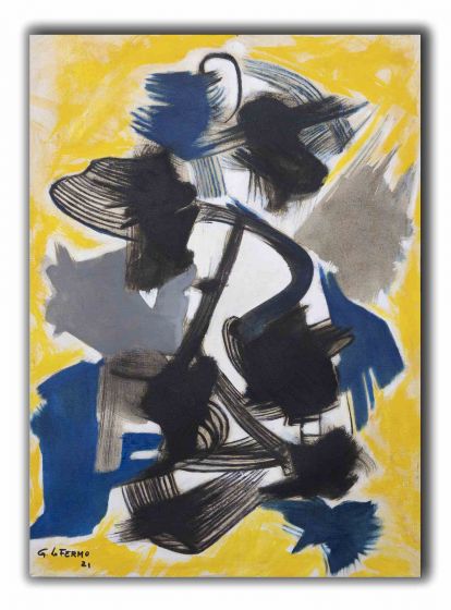 Blue and Yellow Abstract Composition