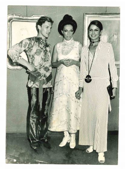 Helmut Berger, Rosetta Acerbi, and Aliza Azar - Vintage Photograph