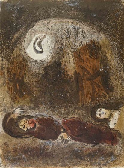 Ruth at the feet of Boaz 