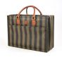 Suitcase Fendi Vintage Pecan vertical stripe canvas Travel 