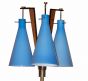Teak and Murano Floor Glass Lamp - SOLD