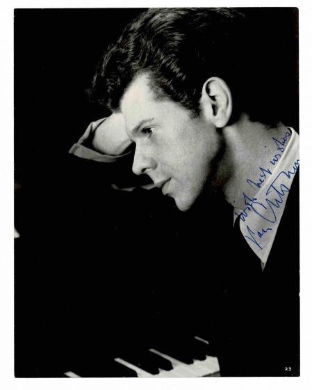 Photographic Portrait and Signature of Van Cliburn