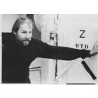 Klaus Maria Brandauer on the set of The Lightship (Film)