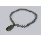 Green Jade Necklace with a Jade Pendant