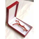 Coral and Gold Brooch