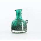 Vintage Bubble Green Glass Pitcher