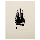 Silhouette of a Sailing Ship