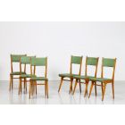 Set of Six Green Chairs