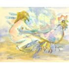 Woman with chicken