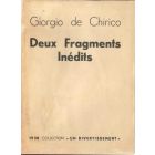 "Deux Fragments Inédits" by G. de Chirico