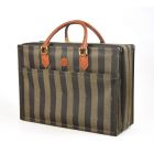 Suitcase Fendi Vintage Pecan vertical stripe canvas Travel 