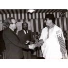 Giulio Andreotti and Mohammad Gaddafi Meeting 