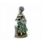 Vintage Porcelain Sculpture of Lady with dog