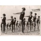 Swimmer Girls in Lines of Practice