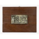 Wood Base with Brass Relief