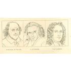 Portrait of Shakespeare, L. Sterne and S. Clarke