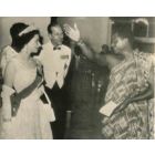 Queen Elizabeth,  Prince Philip and Chief of Protocol Osei Bonsu