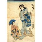 Actor in Onnagata Role Accompanied by a Kamuro