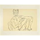 Crouching Male Nude (Self Portrait)