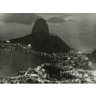 Night view Rio De Janeiro - Vintage b/w Photo   