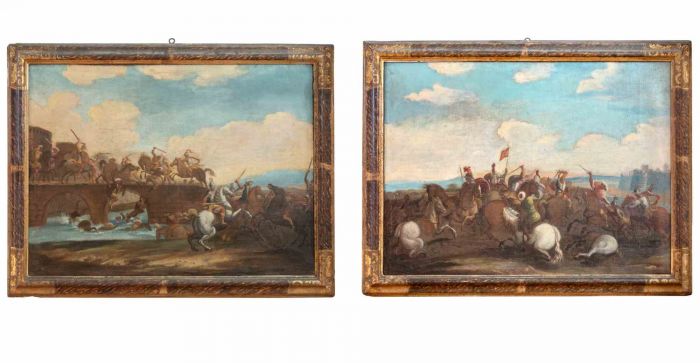 Pair of Battle Scenes - Unknown Artist - Modern Art
