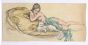 "Woman Figure"  is an original erotic ink and colored pastels drawing on ivory-colored paper, glued on white paper, realized by Anonymous Artist of the XX Century.