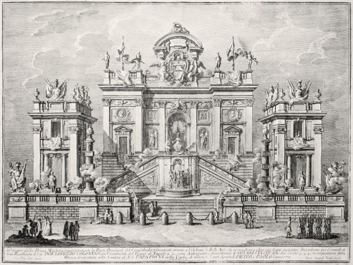 Capitol festively decorated by Giuseppe Vasi - Old Masters Artwork