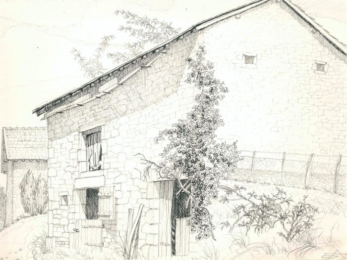 André Roland Brudieux - Countryside house in Ladrat - Modern Artwork